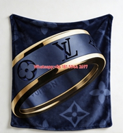 Luxury LV Monogram Ring Flannel Sofa Throw Blanket 477